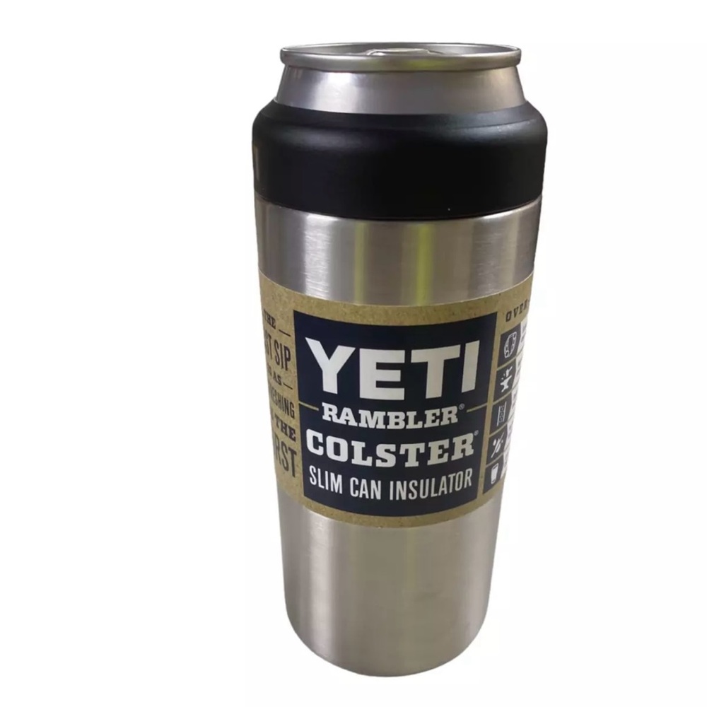 YETI Rambler Colster Slim Can Insulator (Stainless Steel) (NWT)